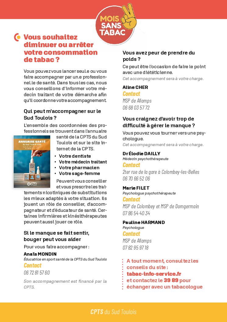 MOIS SANS TABAC, c’est parti!